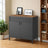 Floor Cabinet - Metal - Rustic Brown and Black - Adjustable Shelf
