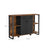 Sideboard - Steel Frame - Rustic Brown and Black - Kitchen Cupboard with Drawer and Shelves