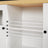 Storage Cupboard - Wood - White and Oak - Adjustable Shelves with Glass Window