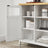 Storage Cupboard - Wood - White and Oak - Adjustable Shelves with Glass Window