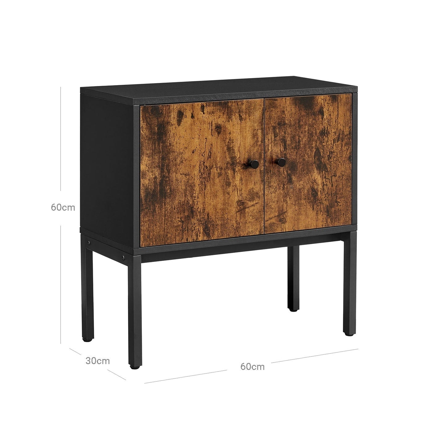 Sideboard - Steel Frame - Rustic Brown and Black