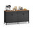 Storage Cabinet Metal Cabinet - Wood and Steel - Rustic Brown and Ink Black