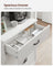 Freestanding Kitchen Cabinet - Wood - Cloud White - Glass Doors