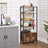 Bookshelf - Wood - Rustic Brown and Black - 4-Tier with Cabinet and Shutter Doors