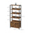 Bookshelf - Wood - Rustic Brown and Black - 4-Tier with Cabinet and Shutter Doors