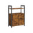 Storage Cabinet - Steel Frame - Rustic Brown - Floor Standing with Cupboard and Open Shelves
