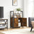 Storage Cabinet - Steel Frame - Rustic Brown - Floor Standing with Cupboard and Open Shelves
