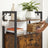 Storage Cabinet - Steel Frame - Rustic Brown - Floor Standing with Cupboard and Open Shelves