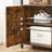 Storage Cabinet - Steel Frame - Rustic Brown - Floor Standing with Cupboard and Open Shelves