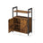 Storage Cabinet - Steel Frame - Rustic Brown - Floor Standing with Cupboard and Open Shelves