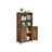 Multifunctional Floor Standing Cabinet - Wood - Rustic Brown and Black - 2 Open Compartments