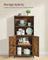 Multifunctional Floor Standing Cabinet - Wood - Rustic Brown and Black - 2 Open Compartments