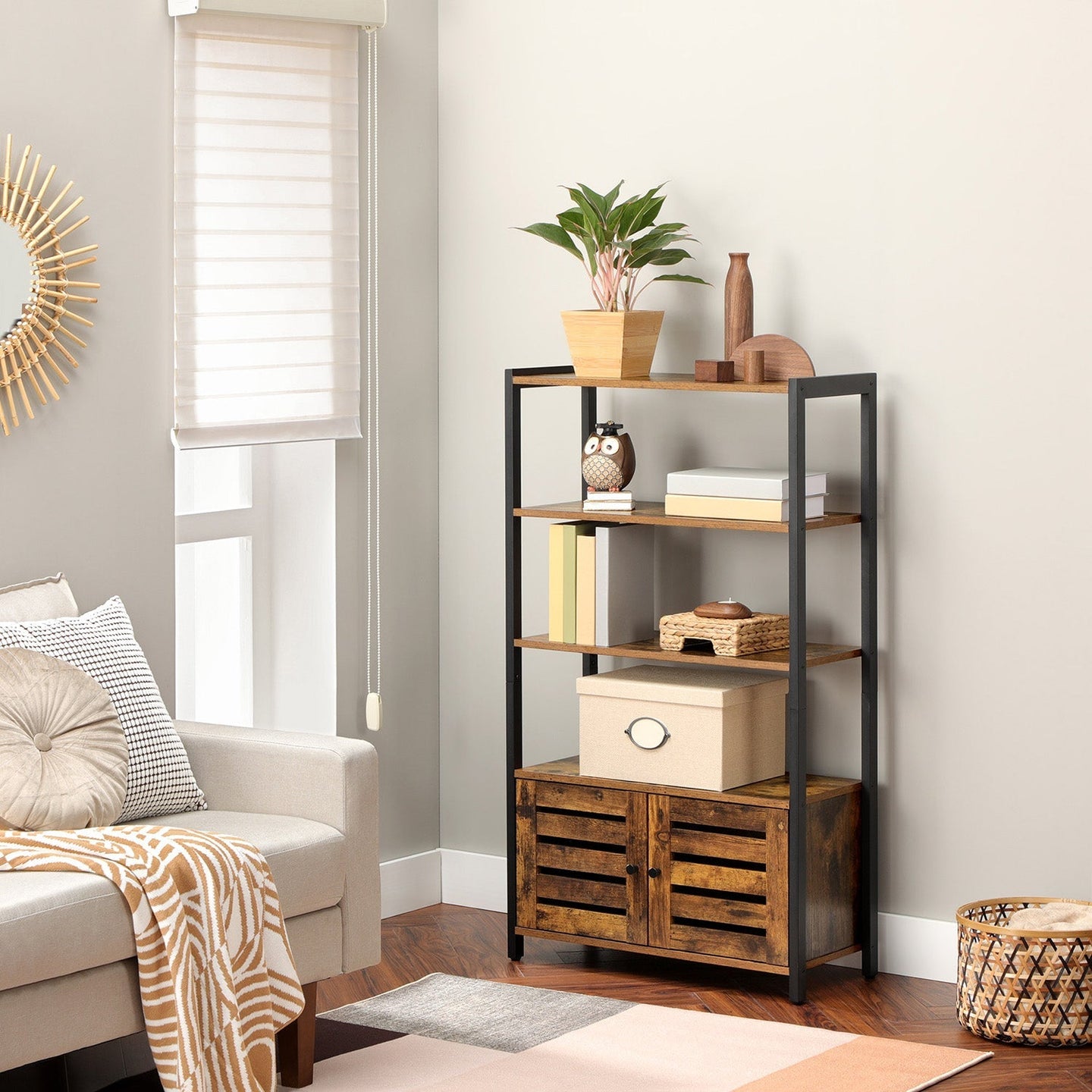 Floor Standing Cabinet - Wood - Rustic Brown