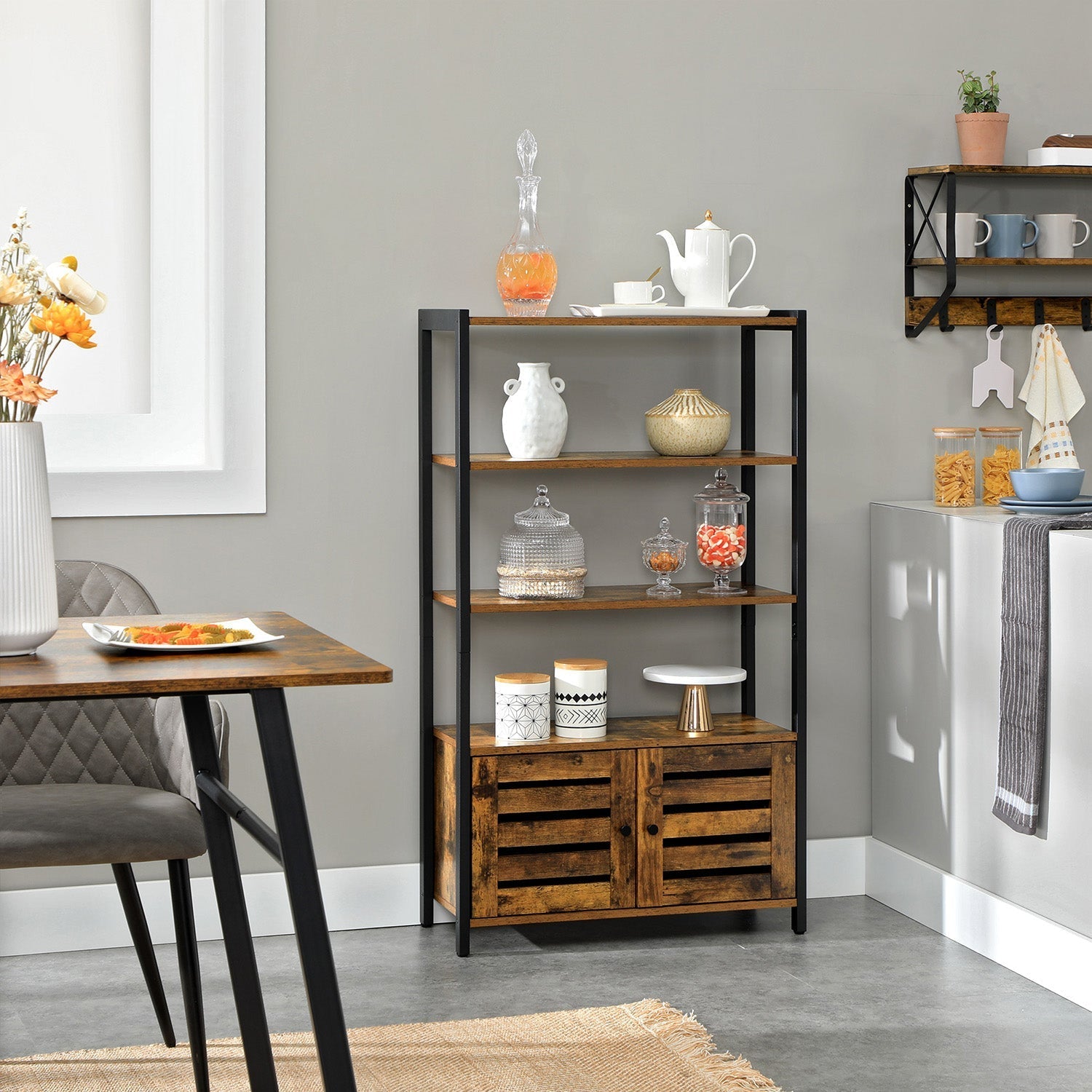 Floor Standing Cabinet - Wood - Rustic Brown