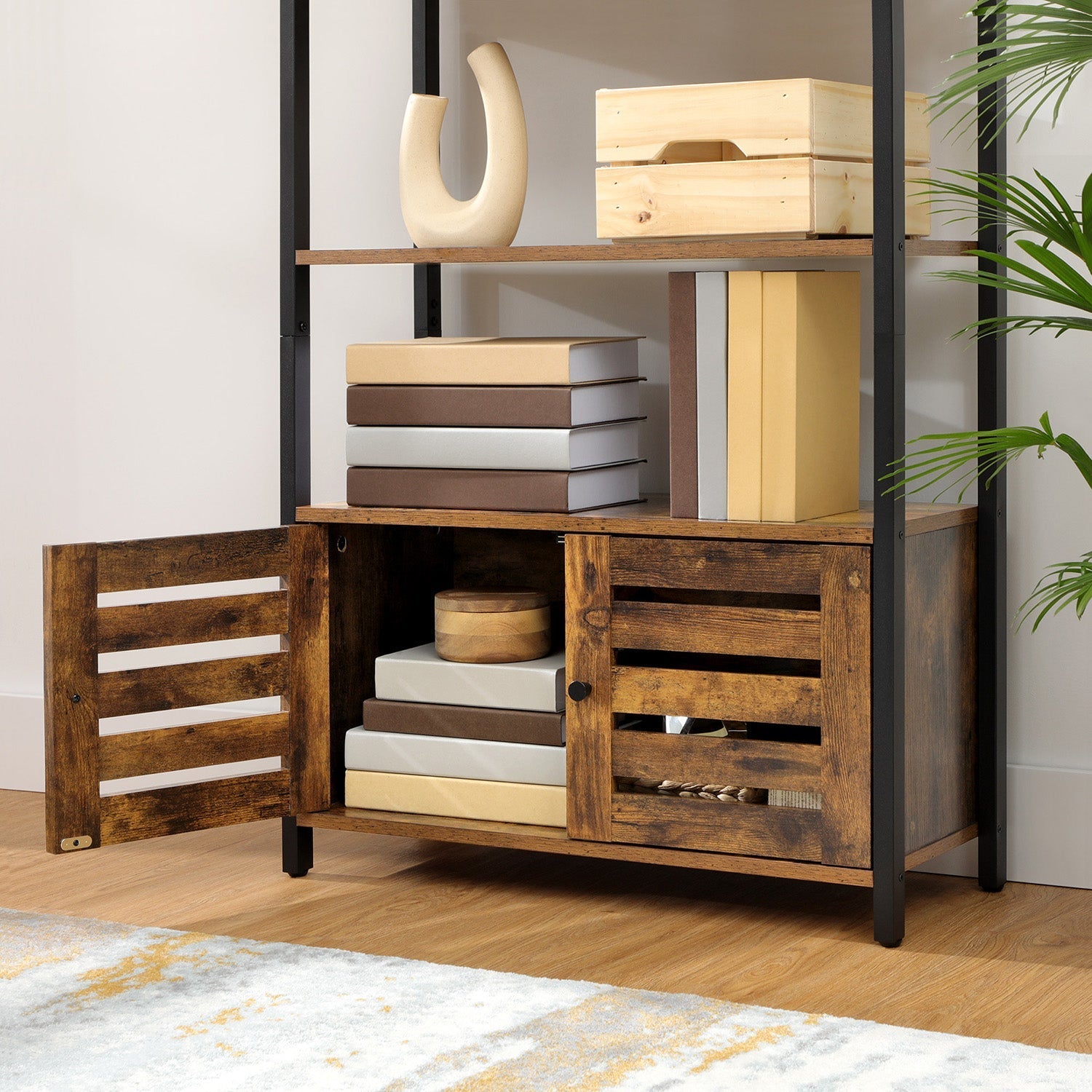 Floor Standing Cabinet - Wood - Rustic Brown