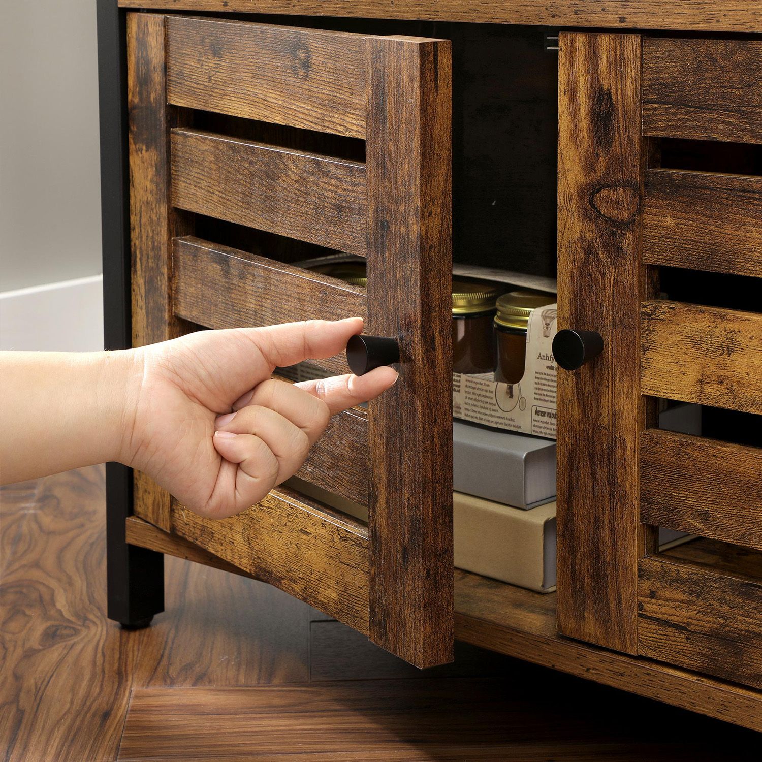 Floor Standing Cabinet - Wood - Rustic Brown