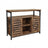 Floor Standing Cabinet - Wood - Rustic Brown - Multi-Functional Storage with Louvred Doors