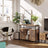 Floor Standing Cabinet - Wood - Rustic Brown - Multi-Functional Storage with Louvred Doors