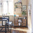 Floor Standing Cabinet - Wood - Rustic Brown - Multi-Functional Storage with Louvred Doors