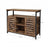Floor Standing Cabinet - Wood - Rustic Brown - Multi-Functional Storage with Louvred Doors