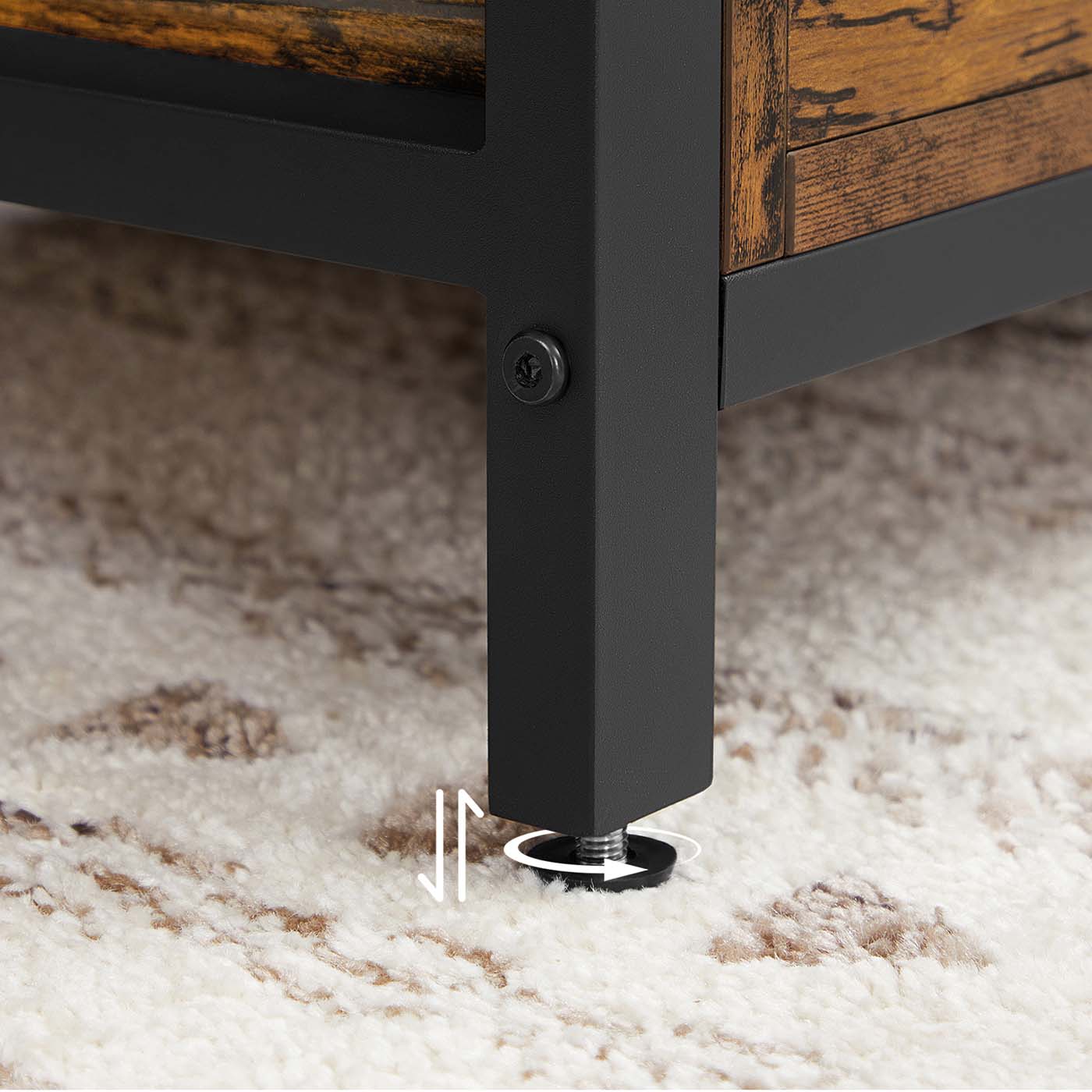 Storage Bench - Synthetic Leather - Black and Rustic Brown