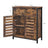 1 Drawer Floor Cabinet - Particleboard and Steel - Rustic Brown