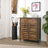 1 Drawer Floor Cabinet - Particleboard and Steel - Rustic Brown