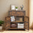 Storage Cabinet - Wood - Rustic Brown - Louvered Doors and Drawer