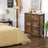 Floor Cabinet - Wood - Rustic Brown - Freestanding with 1 Drawer and Louvered Doors