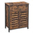Floor Cabinet - Wood - Rustic Brown - Freestanding with 1 Drawer and Louvered Doors
