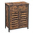 1 Drawer Floor Cabinet - Particleboard and Steel - Rustic Brown