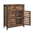 Floor Cabinet - Wood - Rustic Brown - Freestanding with 1 Drawer and Louvered Doors