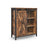 Storage Cabinet - Steel - Rustic Brown and Black - Adjustable Shelves
