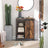 Storage Cabinet - Steel - Rustic Brown and Black - Adjustable Shelves