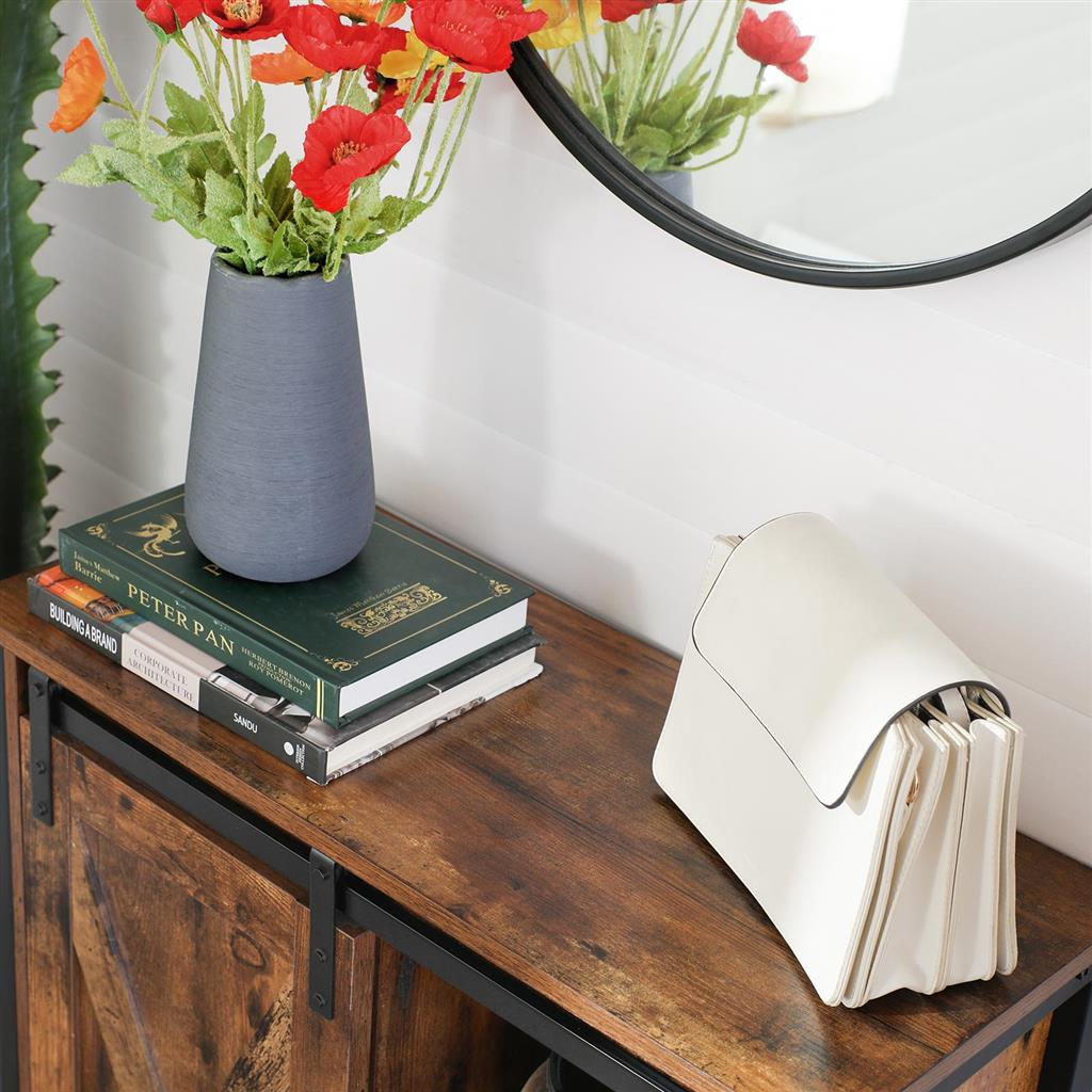 Storage Cabinet - Steel - Rustic Brown and Black - Adjustable Shelves
