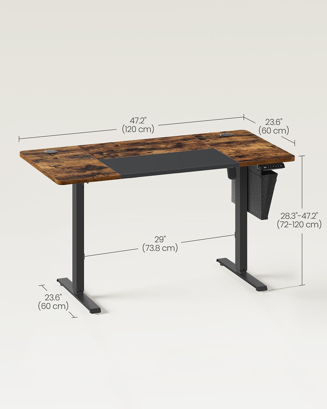 Electric Standing Desk - Steel - Modern Gray - Height Adjustable