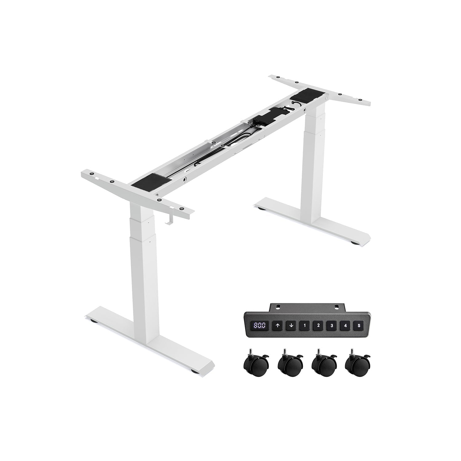 Electric Standing Desk Frame - Metal - Black - Height Adjustable with Double Motor and Memory Function