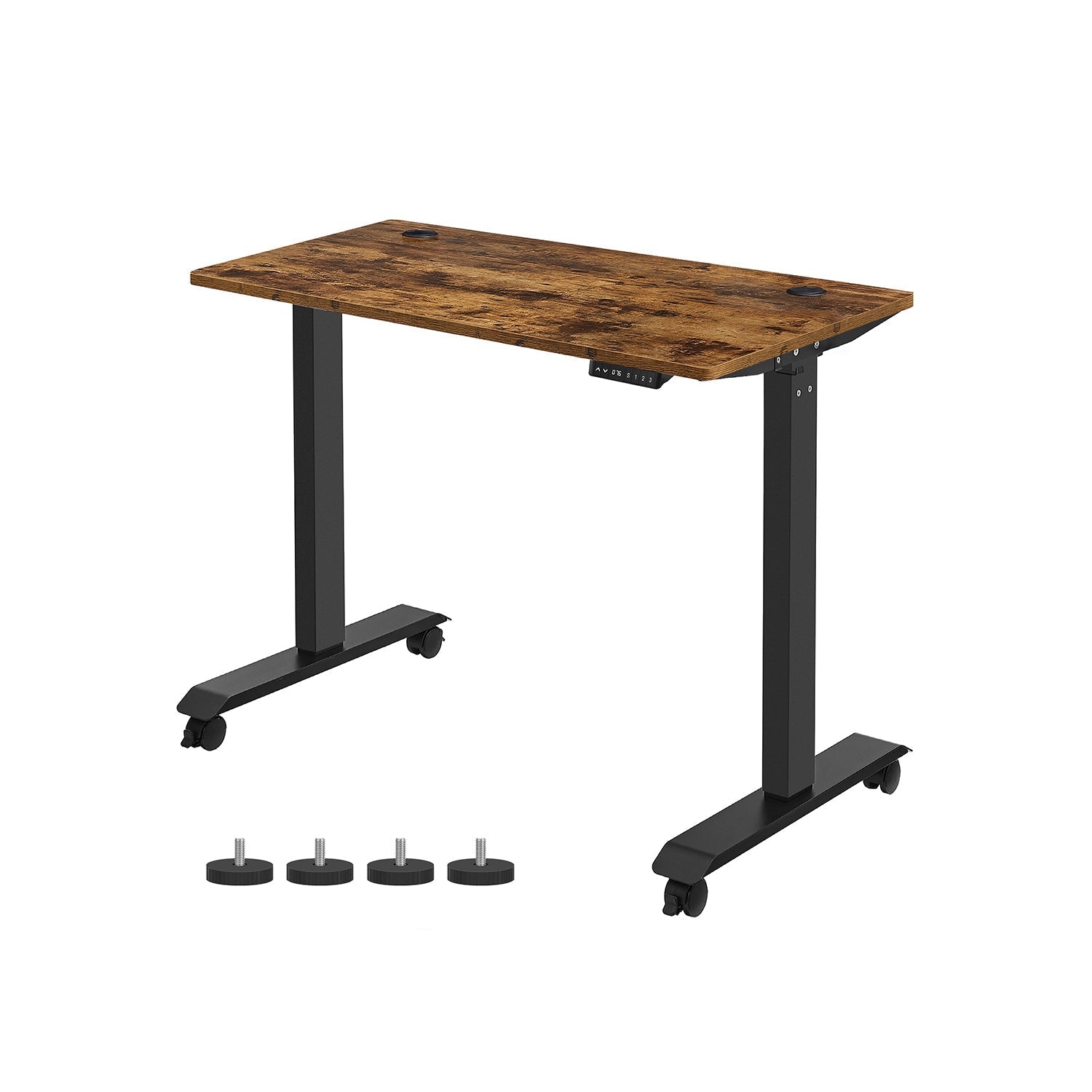 Height Adjustable Desk - Wood - Rustic Brown and Black - Electric with Memory Function