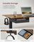 Electric Standing Desk - Particle Board - Rustic Brown and Black - Height Adjustable with Memory Function