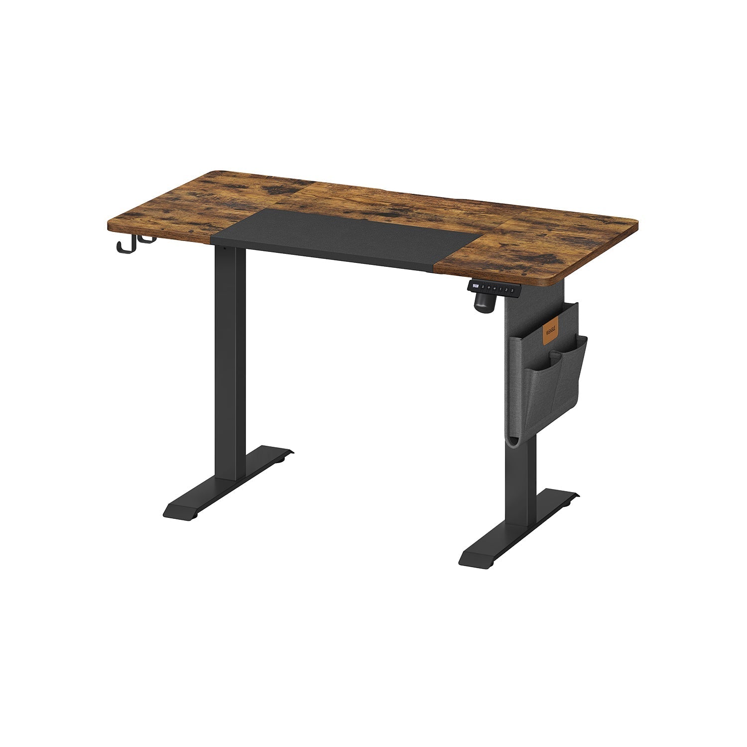 Electric Standing Desk - Metal - Natural Finish - Height Adjustable with Memory Function and Storage Solutions