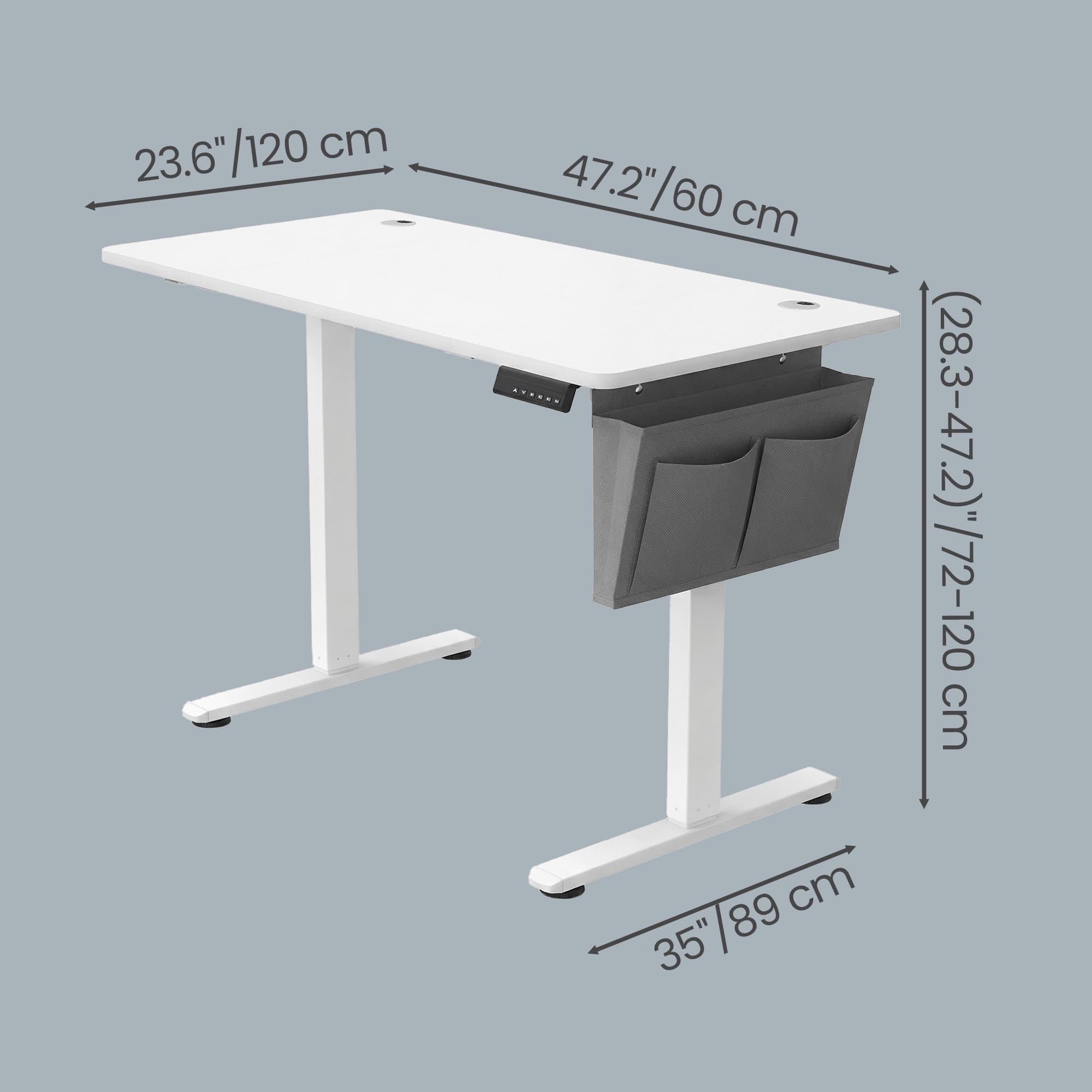 Electric Standing Desk - 60L - Particleboard - Height Adjustable