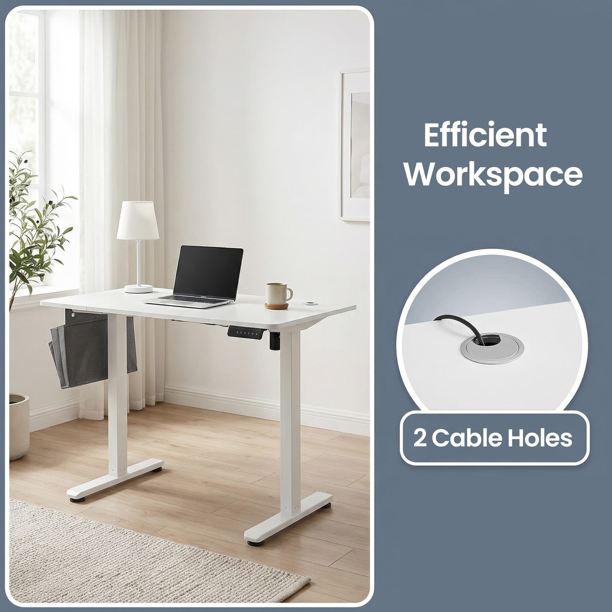 Electric Standing Desk - 60L - Particleboard - Height Adjustable