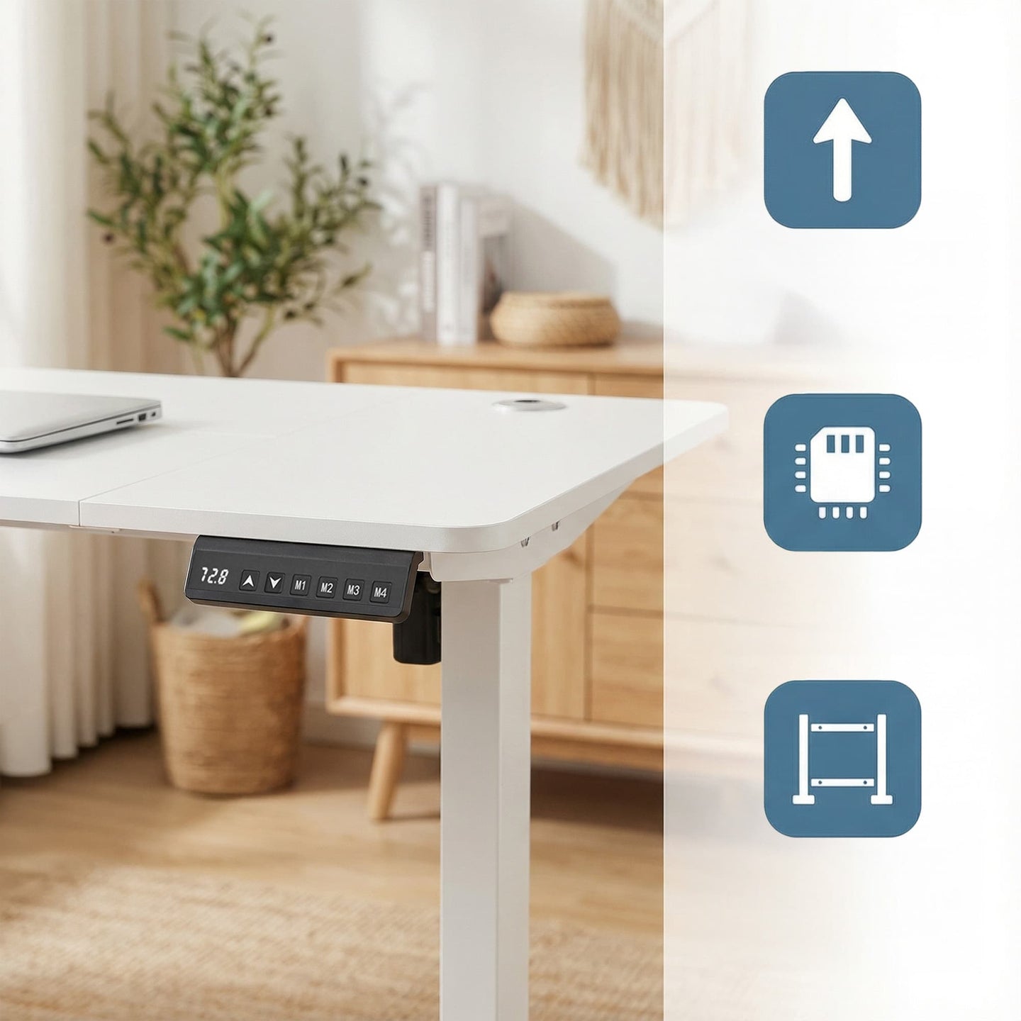 Electric Standing Desk - 60L - Particleboard - Height Adjustable