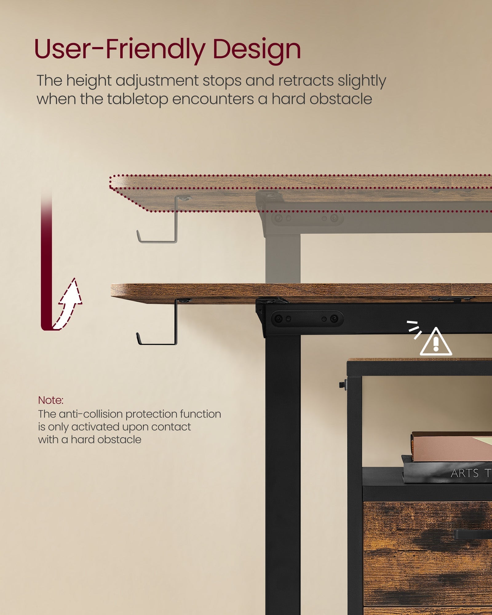 Height Adjustable Desk - Engineered Wood - Cloud White - Electric with 4 Memory Heights and Storage Pocket