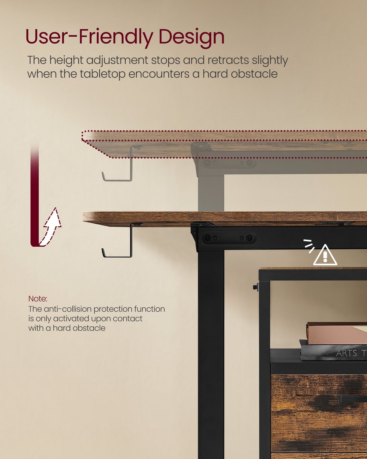 Height Adjustable Desk - Engineered Wood - Cloud White - Electric with 4 Memory Heights and Storage Pocket