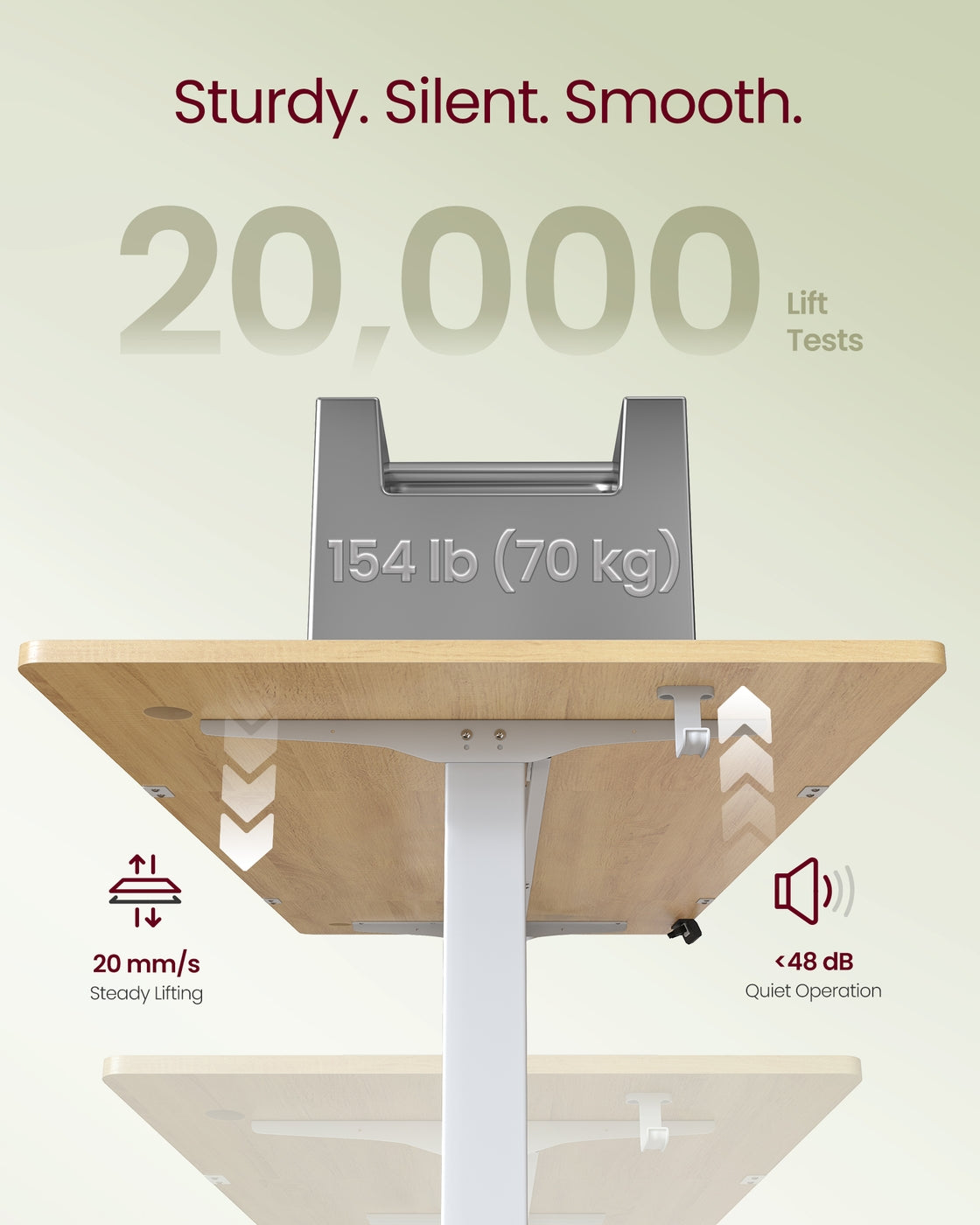 Electric Standing Desk - Metal - Cloud White - Height Adjustable with 4 Memory Heights and Storage Pocket