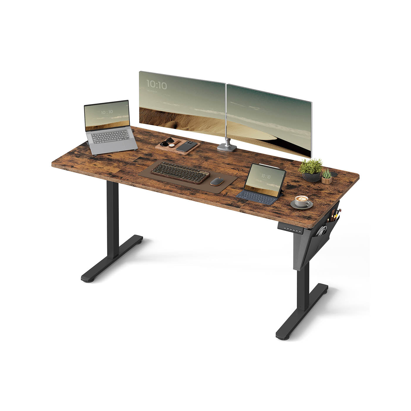 Height Adjustable Electric Desk - Engineered Wood - Cloud White - 4 Memory Heights