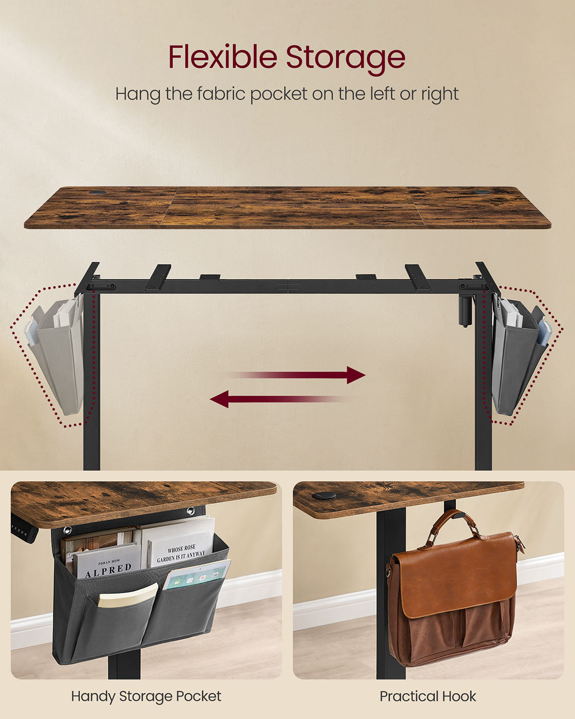 Height Adjustable Electric Desk - Engineered Wood - Cloud White - 4 Memory Heights