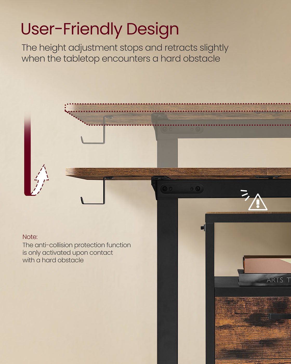 Height Adjustable Electric Desk - Engineered Wood - Cloud White - 4 Memory Heights