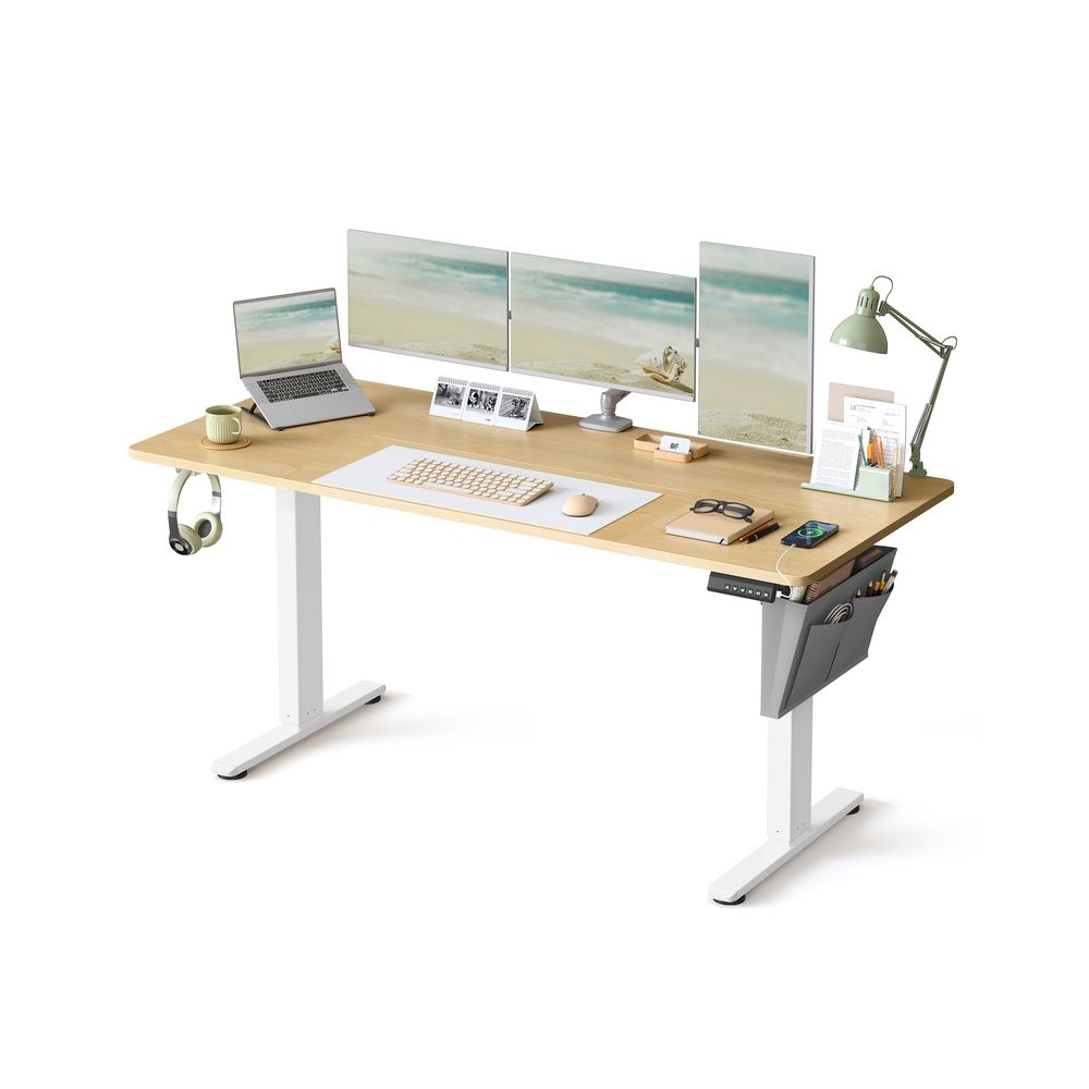 Height Adjustable Electric Desk - Engineered Wood - Cloud White - 4 Memory Heights